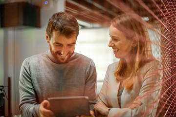 Smilling coworkers in the office