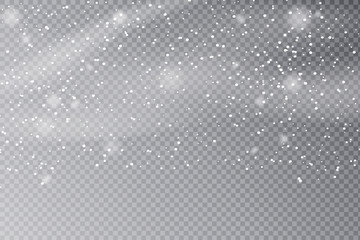 Falling Snow Overlay Background. Snowfall Winter Christmas Background.