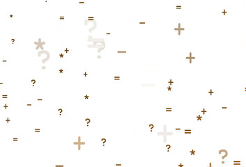 Light Orange vector pattern with Digit symbols.