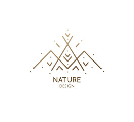 Minimal logo camping tent in nature