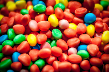 Fototapeta na wymiar Close up of a pile of colorful candies