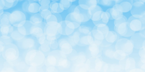 Abstract blue wide background with beautiful bokeh lights ideal for you project or banner