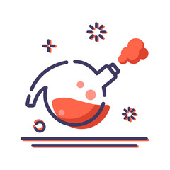 Fototapeta premium Laboratory Flasks Icon Set