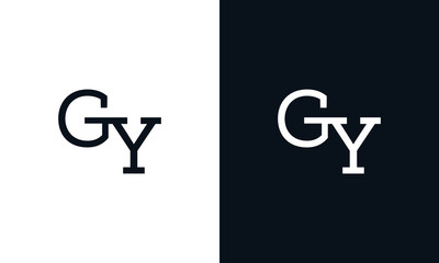 Minimalist line art letter GY logo. This logo icon incorporate with two letter in the creative way.