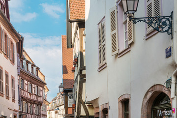 Fototapeta premium STRASBOURG, FRANCE - June 17, 2017 : Antique building view in Old Town Strasbourg, France