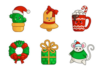 vector kawaii Christmas collection