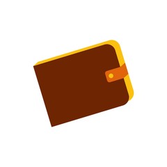 wallet icon, isolated symbol on a white background, simple flat illustration