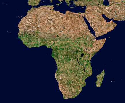 High resolution Satellite image of Africa (Isolated imagery of Africa. Elements of this image furnished by NASA)