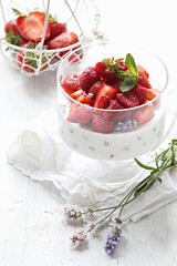 Panna Cotta. Vegan Coconut Panna Cotta with Strawberry, Raspberry and Lavender