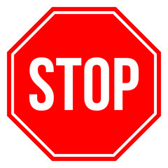 Stop traffic sign vector illustration. Red background.
