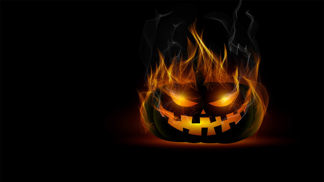 zucca halloween, fuoco, in fiamme, paura, spaventoso,