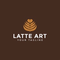 Latte Art Coffee Logo Design Template