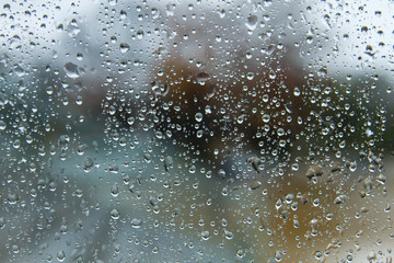 Raindrops on a window glass