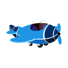 Blue Aeroplane - Cartoon Vector Image