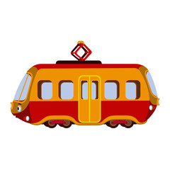 Empty Tram - Cartoon Vector Image