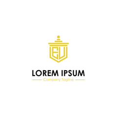 logo design inspiration for companies from the initial letters of the EU logo icon. -Vector