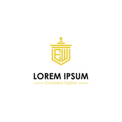 logo design inspiration for companies from the initial letters of the EW logo icon. -Vector
