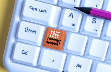 Handwriting text Free Account. Conceptual photo signing up demonstratingal information or log in...