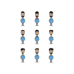 save our planet earth campaign man hold our world vector set