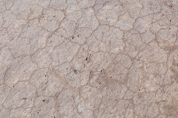 Dry earth with cracks on arid soil surface seen from above. Environmental signs of climate change and global warming