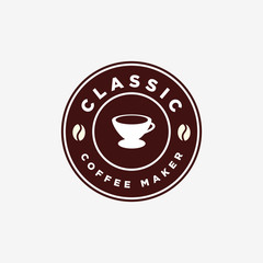 Vintage Coffee Maker V60 Manual Brew Emblem Logo Design Template