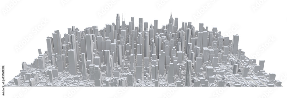 Poster 3d image render, aerial view of cityscape background. 3d rendering.