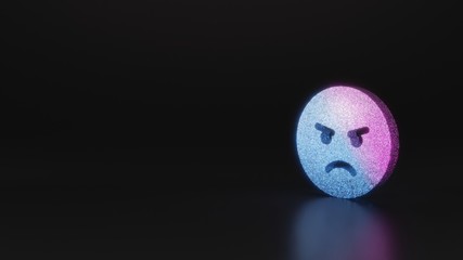 science glitter symbol of angry icon 3D rendering