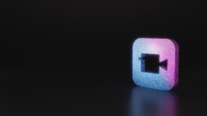 science glitter icon of camera app icon 3D rendering