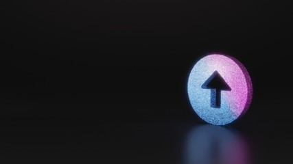 science glitter symbol of up arrow in circle icon 3D rendering