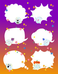 おばけ白抜きふきだし