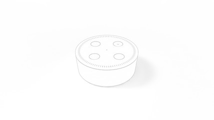 3d rendering of a collection of smart speakers on white background