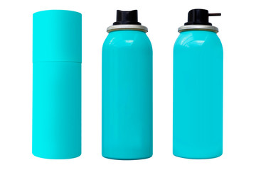 Cosmetic set spray bottle pastel colors green, Blank label for mock-up. Natural beauty product concept - Clipping path