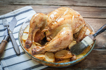 Homemade chicken roasted
