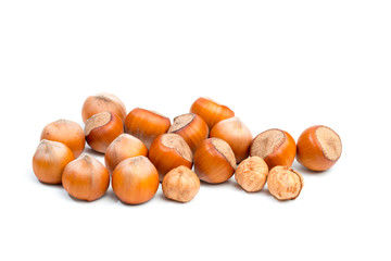 Hazelnuts isolated on white background - Image