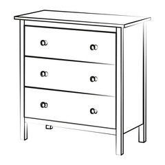 chest of drawers contour vector illustration