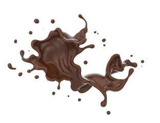 Chocolate Milk splash in shape of spiral and twist, 3d illustration.