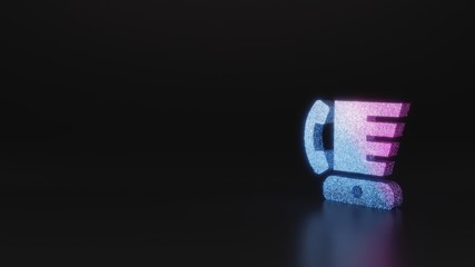 science glitter symbol of blender phone icon 3D rendering