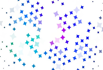 Light Blue, Red vector pattern with christmas stars.