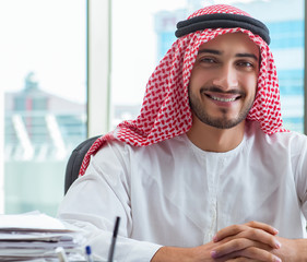 Arab businessman working in the office