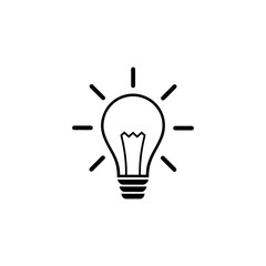 Light Bulb line icon vector, isolated on white background. Idea sign, solution, thinking concept