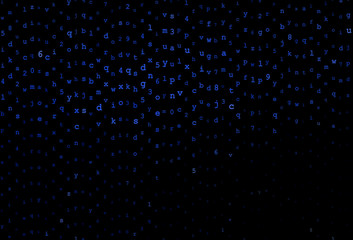 Dark BLUE vector template with isolated letters.