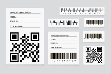 Barcode sticker set vector. 