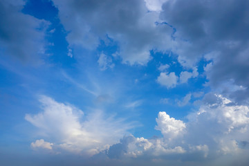 Blue sky with some rain clouds
