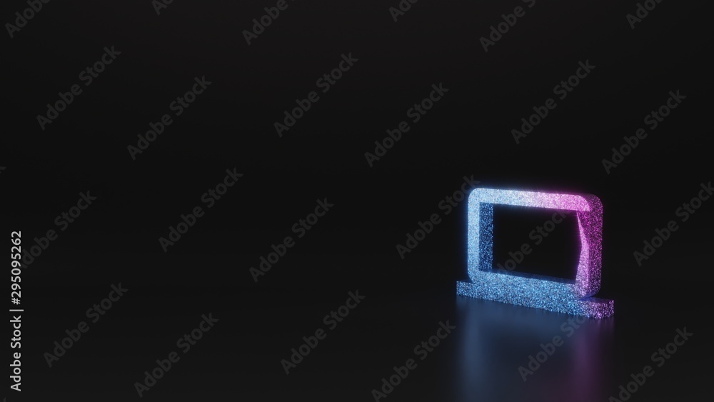 Poster science glitter symbol of computer icon 3d rendering