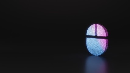 science glitter symbol of computer  icon 3D rendering