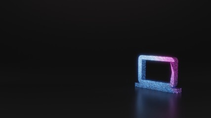 Obraz na płótnie Canvas science glitter symbol of computer icon 3D rendering