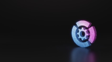 science glitter symbol of diagram icon 3D rendering