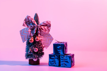 Christmas tree neon colored