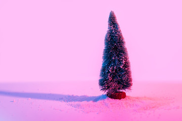 Christmas tree neon colored