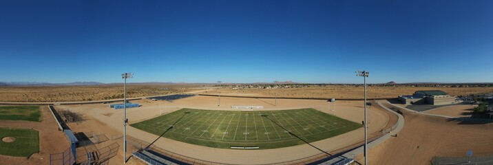 aerial view of a football field